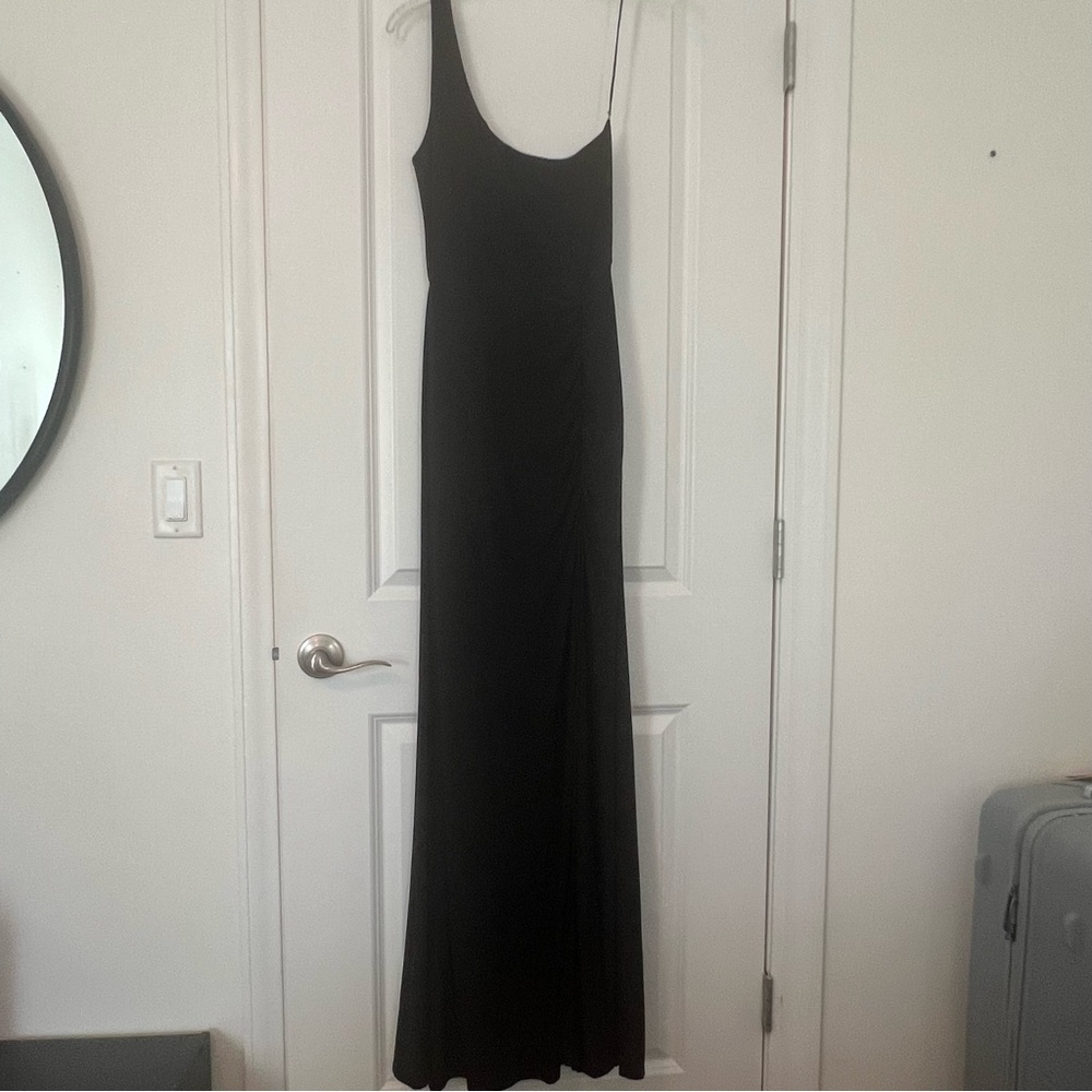 Black One Shoulder Evening Dress